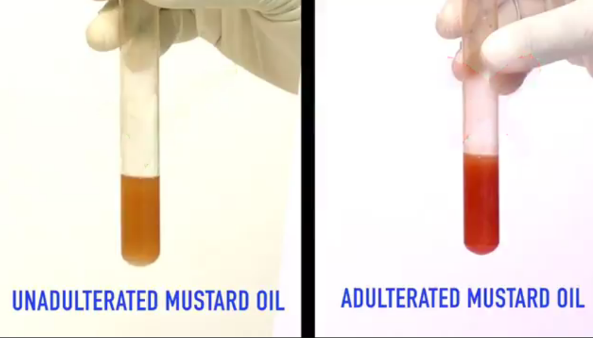 Unadulterated Mustard Oil vs Adulterated Mustard Oil
