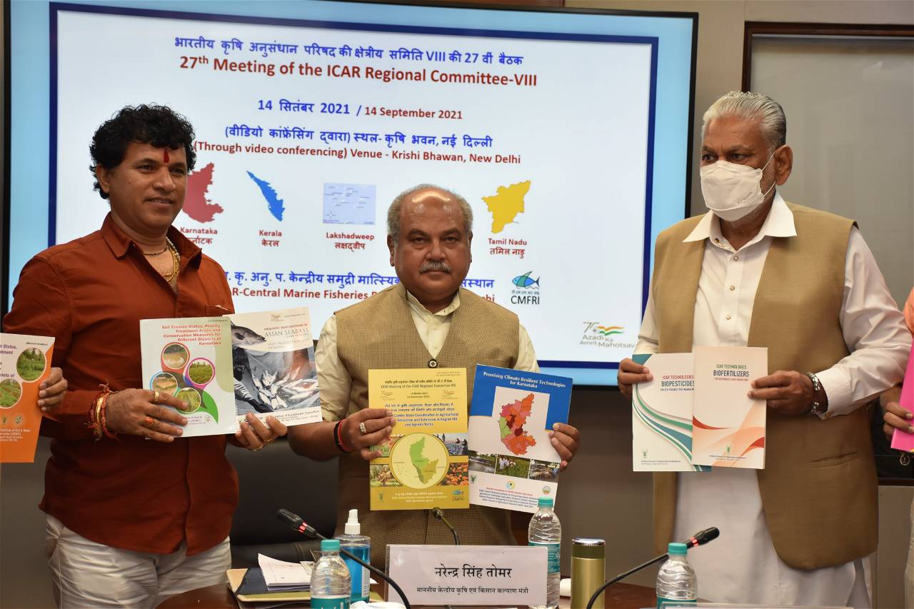 The MoUs were signed in presence of Agriculture Minister Narendra Singh Tomar (Twitter/Narendra Singh Tomar)