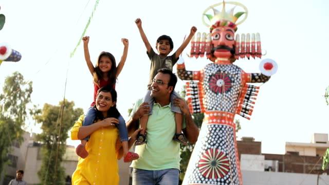 FAMILY ENJOYING DUSSHERA