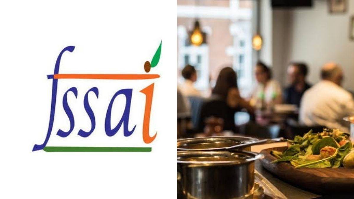 FSSAI POSTER WITH PEOPLE EATING IN A RESTAURANT