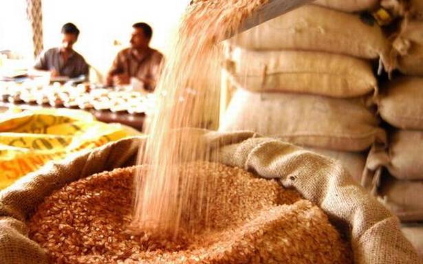 Rice bag filled with rice