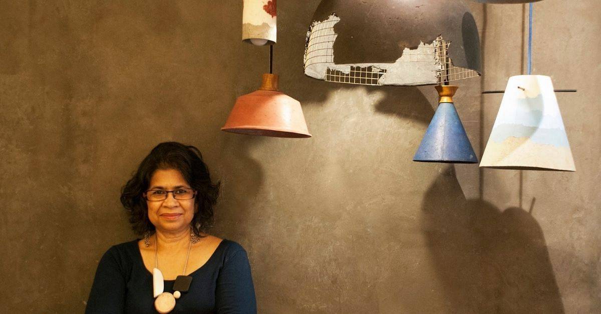 Jenny Pinto with her lamps