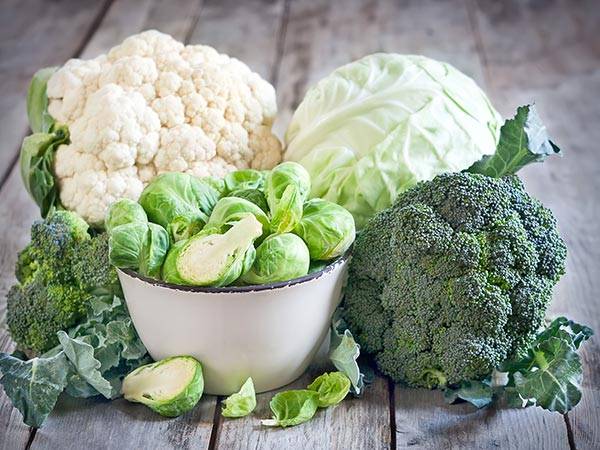 Broccoli & Cauliflower in a Bowl on Table