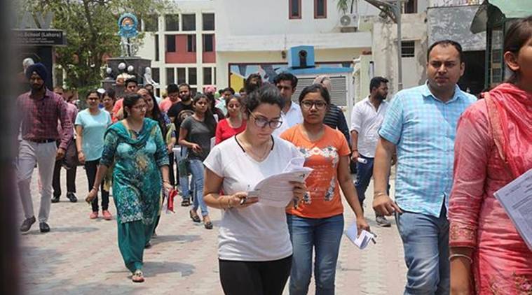 Students Outside Exam Center