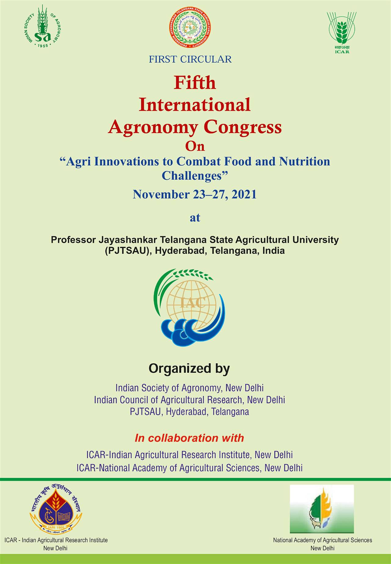 Fifth International Agronomy Congress