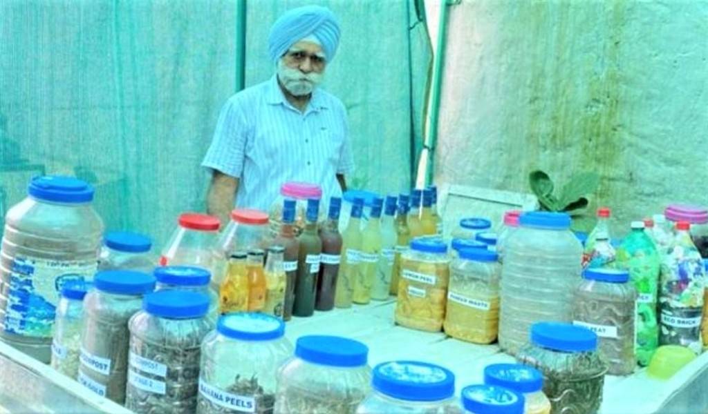 Rajinder Singh with Different Organic Compost