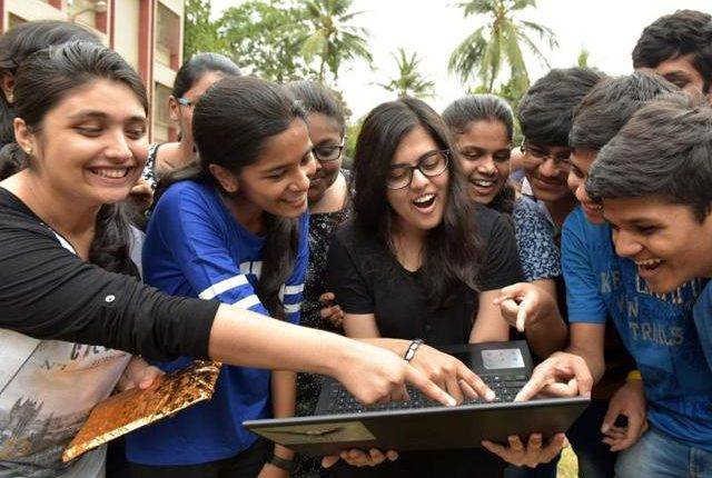 Candidates checking their result