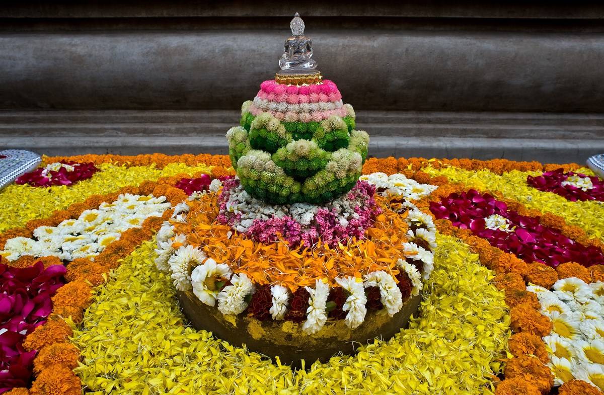 Floral Decorations In A Temple