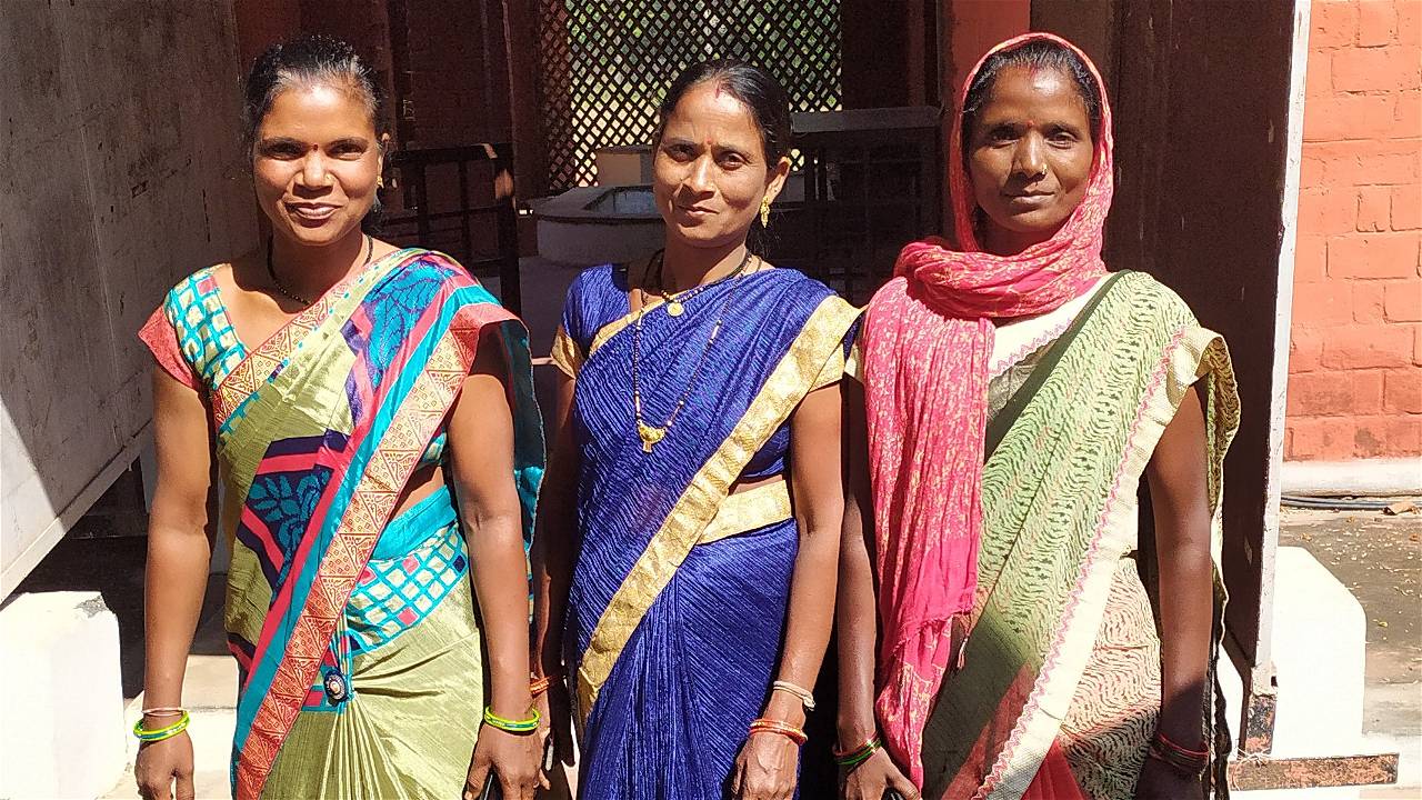 L-R: Saraswati Bai; Lakshmi Bai; Sukhiya Bai – The women farmers felicitated during a virtual ceremony organized by Corteva Agriscience today