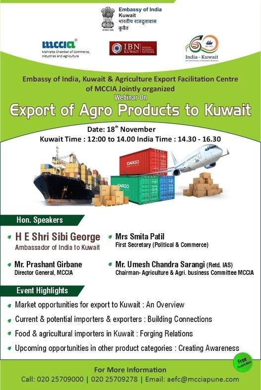 Webinar on Export of Agro Products to Kuwait