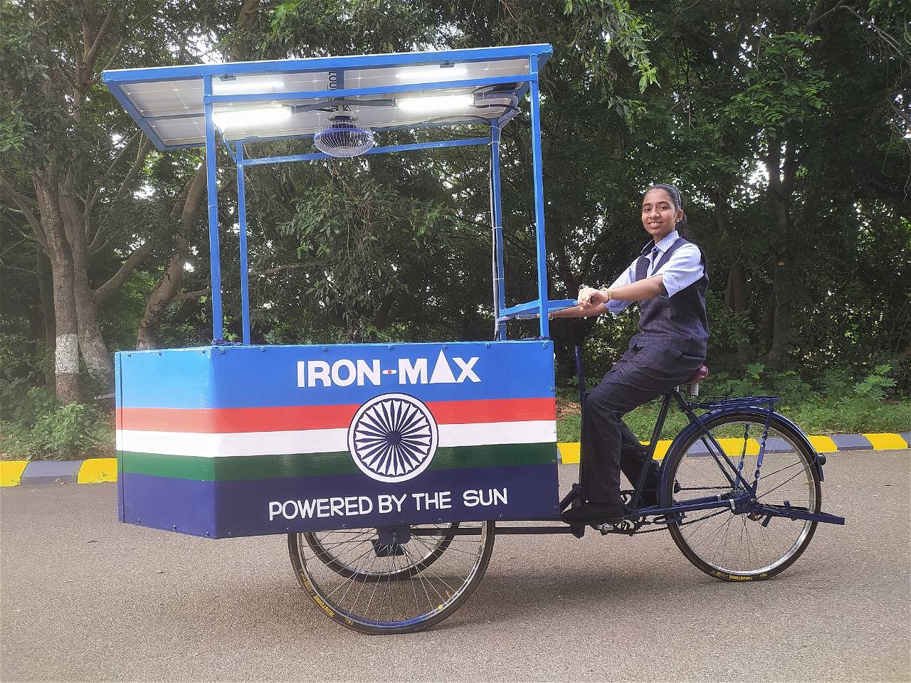 Solar Ironing Cart Invented by Vinisha Umashankar