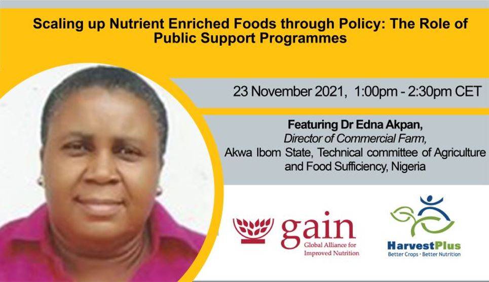 Scaling up Nutrient Enriched Foods through Policy: The Role of Public Support Programmes