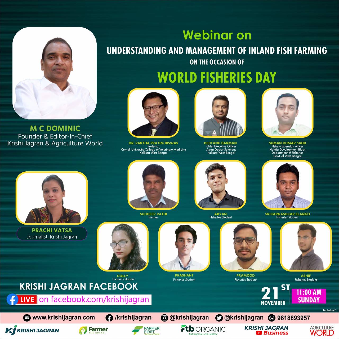 Webinar on Understanding and Management of Inland Fish Farming on the occasion of World Fisheries Day