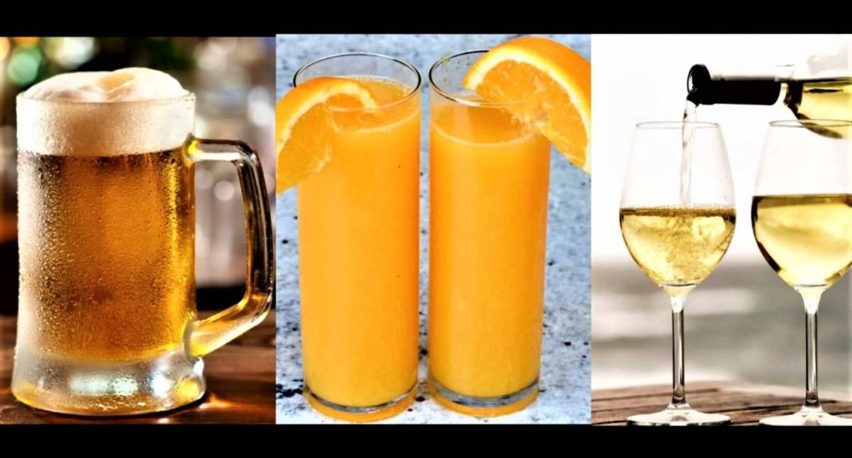 Beer, Orange Juice & White Wine