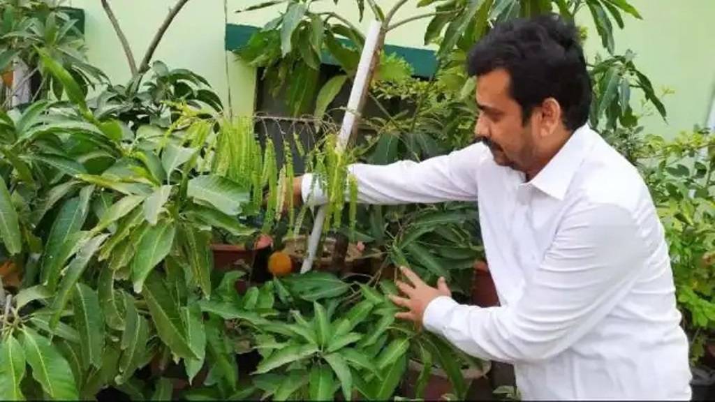 Raja Bose in his home garden