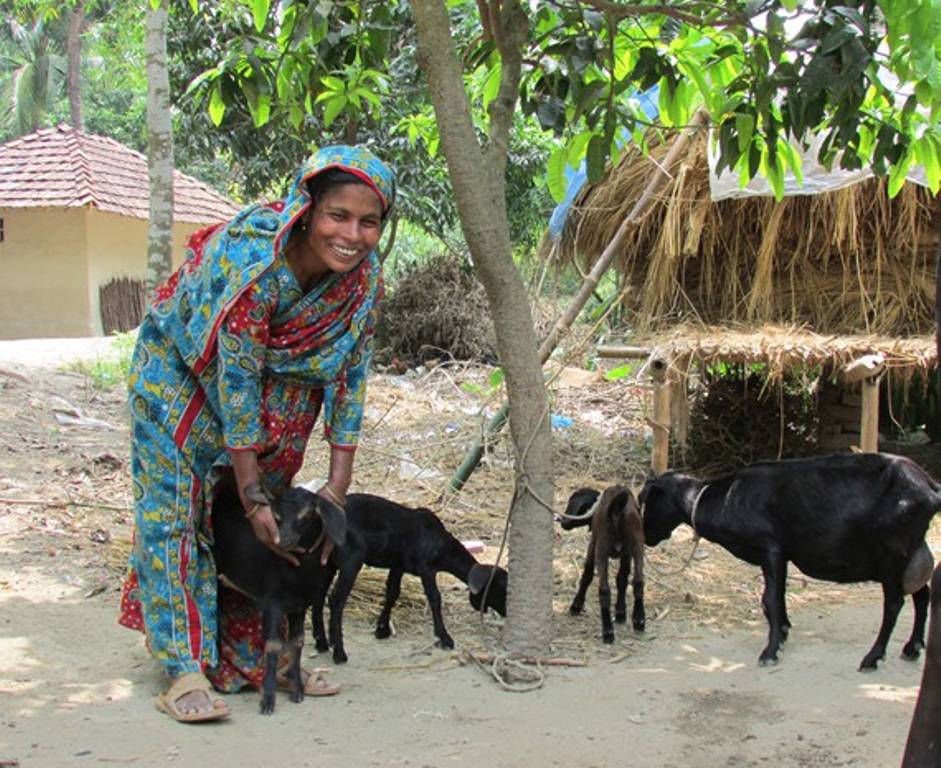 Woman with goats