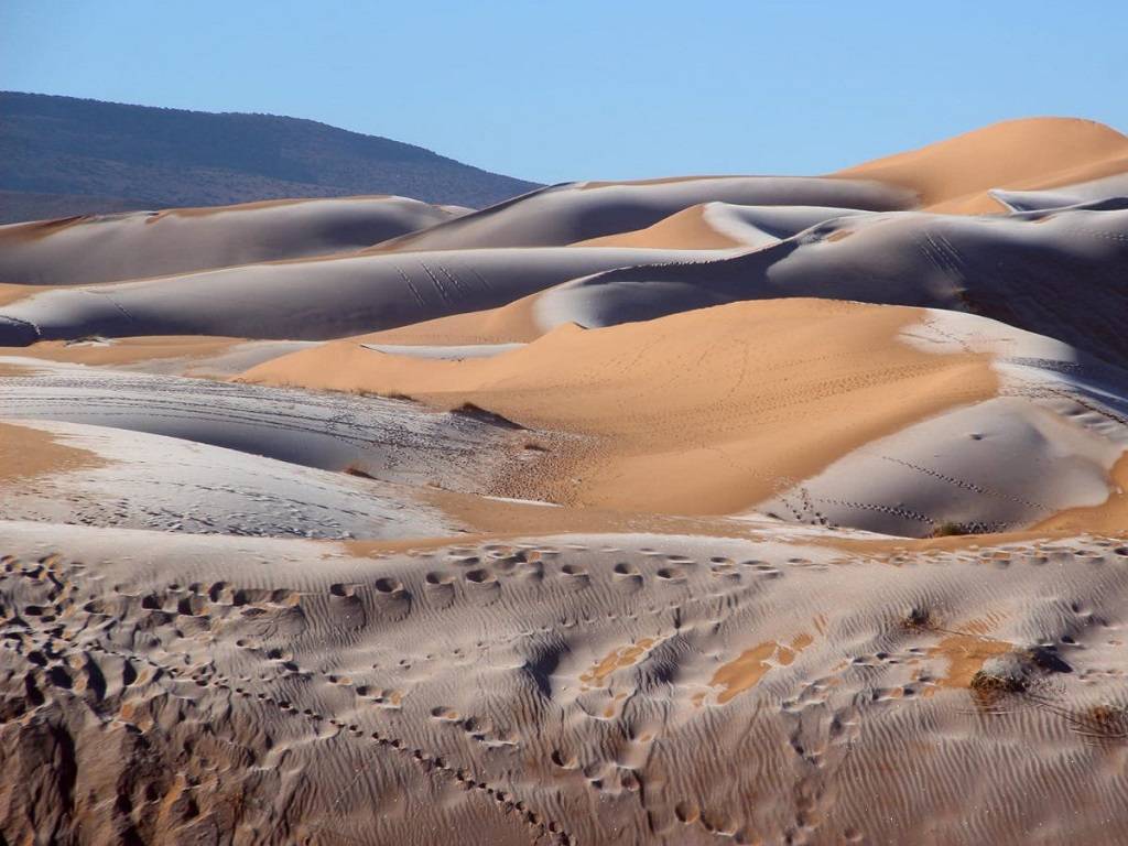 Sahara Desert Covered With Snow