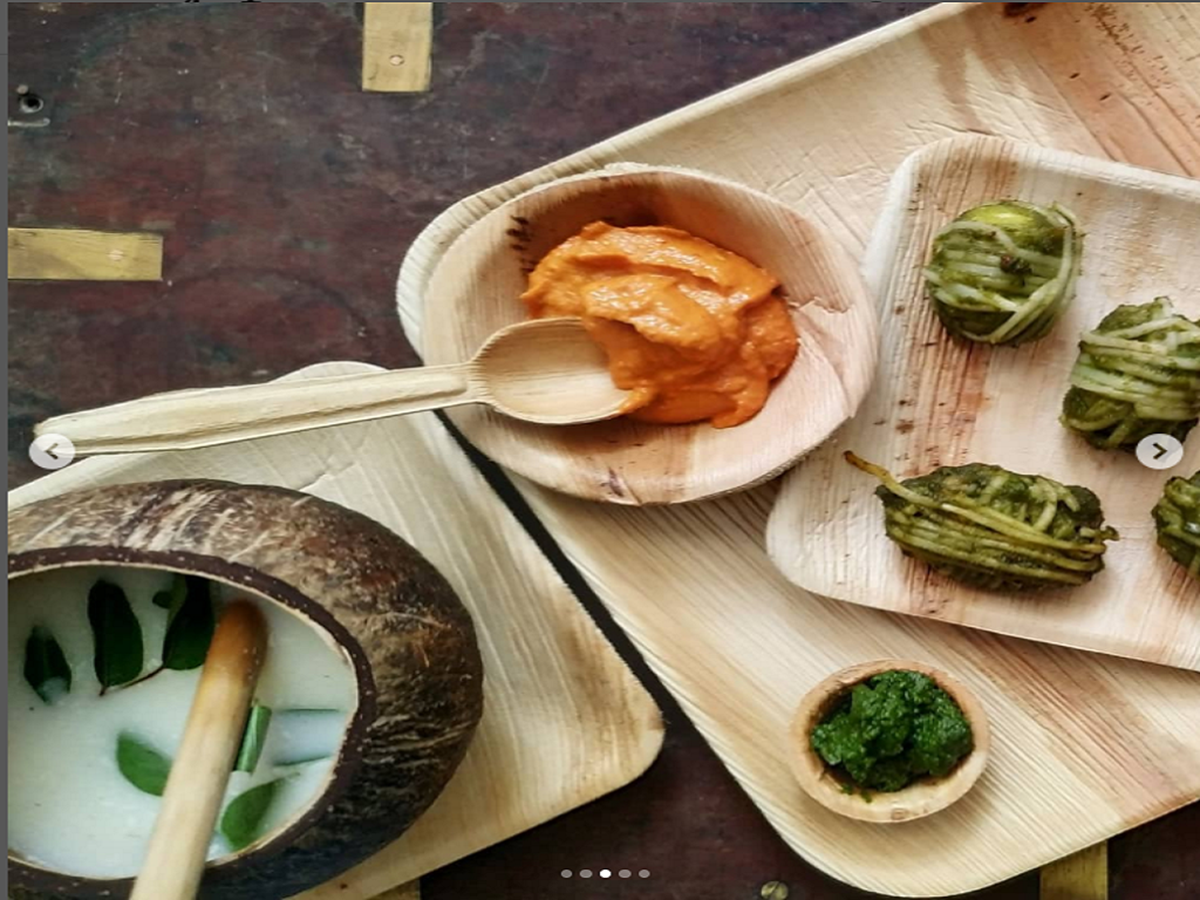 Tableware made up of Areca Leaf