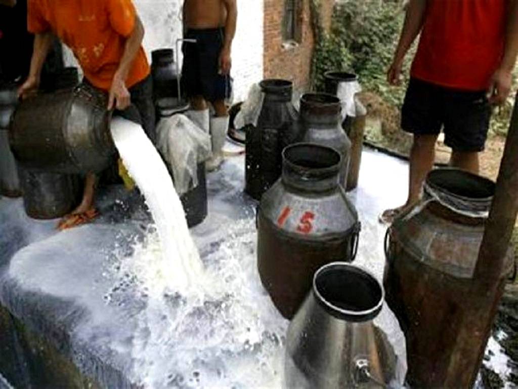 Kashmir's Ganderbal district have been dumping hundreds of liters of milk down the drain