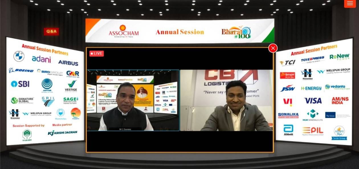 MC Dominic & Sandeep Pote in virtual Conference on Improving Maharashtra's Agri Logistics Sector