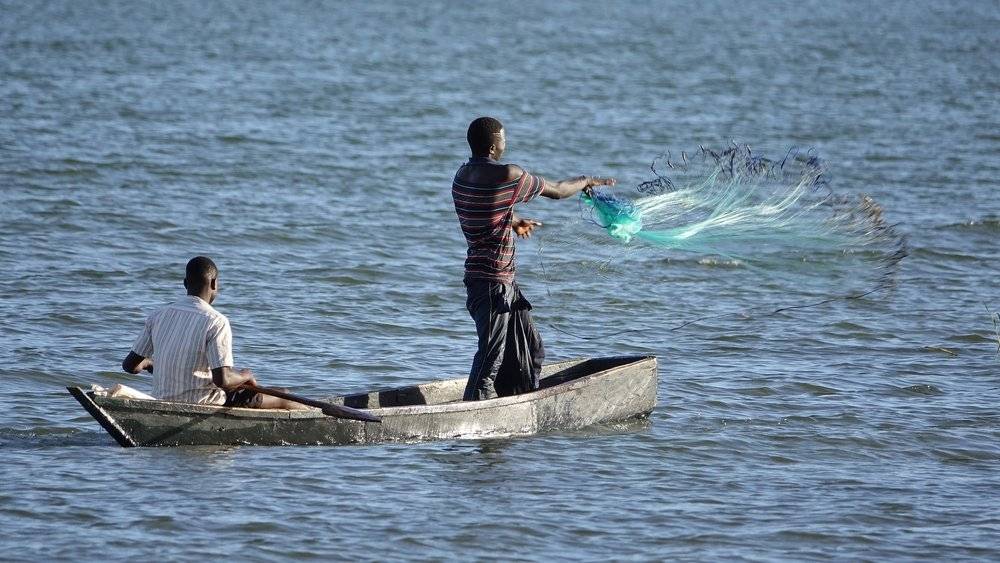 Fishermen in the sea