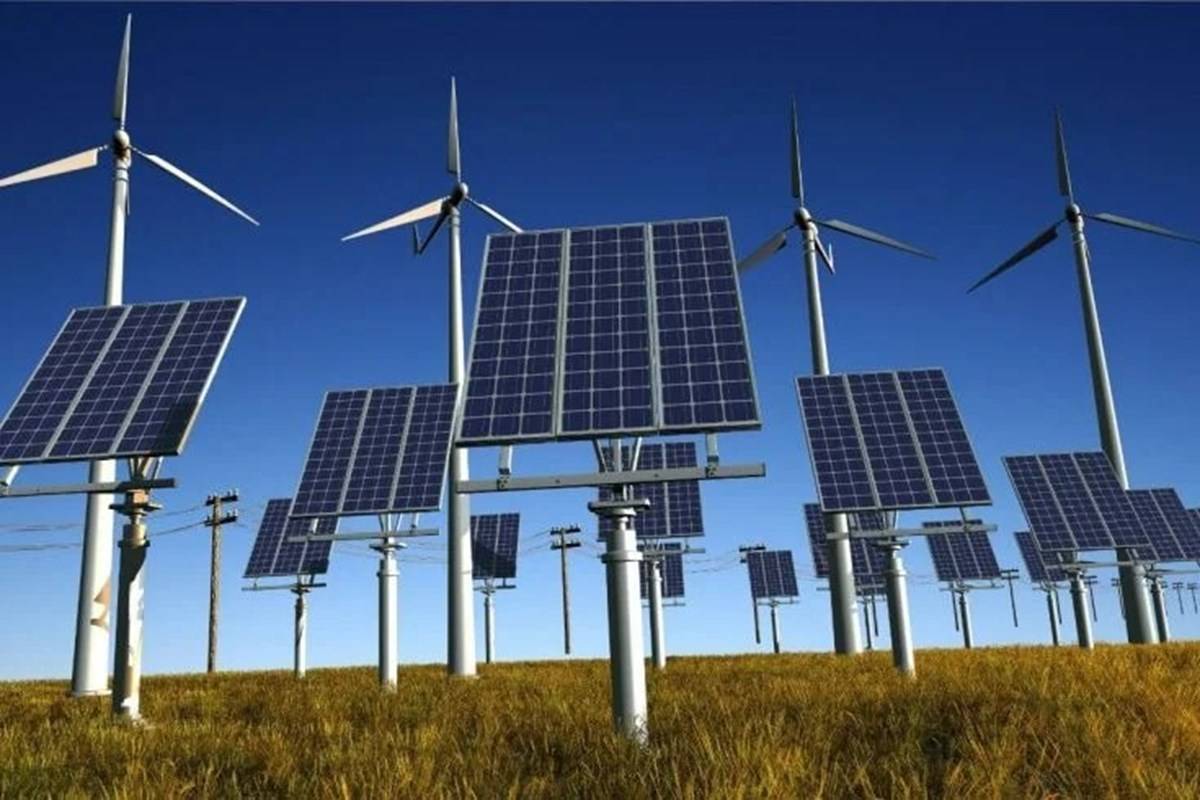 Solar Panels with Wind Turbines