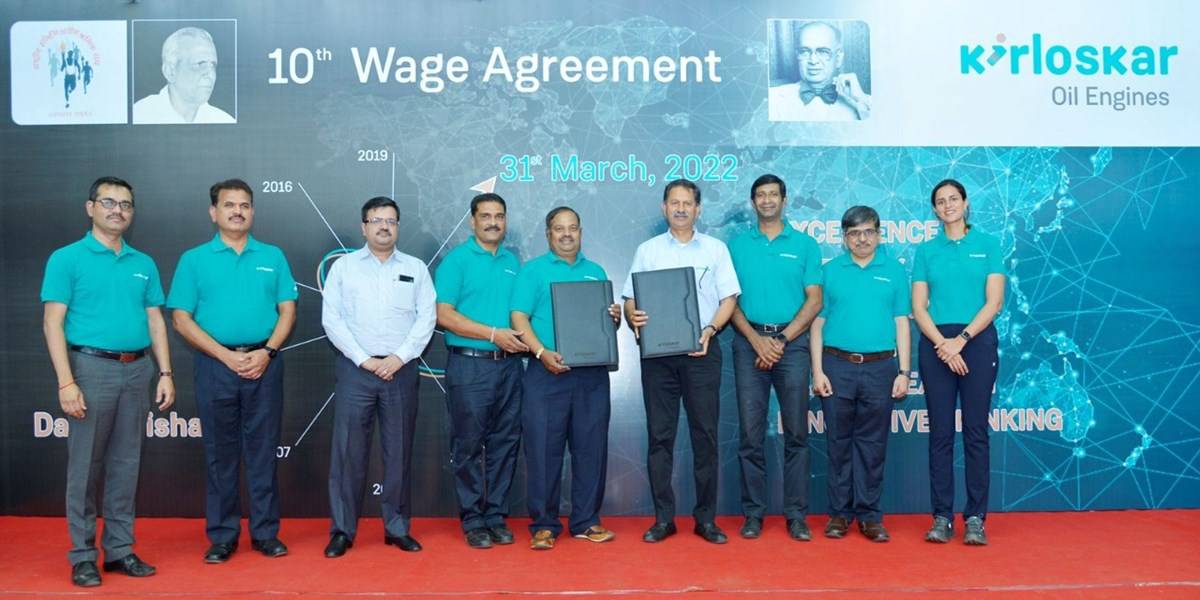 Kirloskar Oil Engines Concludes Its 10th Consecutive On-Time Wage Agreement
