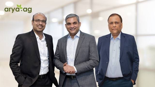 Anand Chandra, ED & Co-founder,  Arya.ag ; Mr. Prasanna Rao, MD & Co-founder, Arya.ag & Mr. D. Chattanathan, Co-founder, Arya.ag (Left to Right)