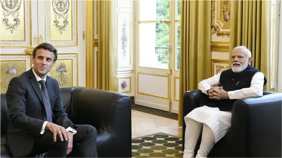 PM Modi with French President Macron