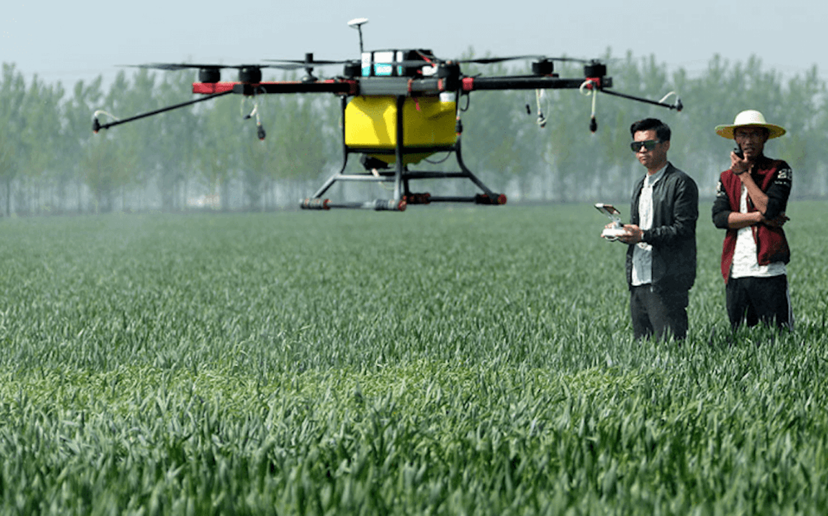 Spraying Fertilizers Using A Drone