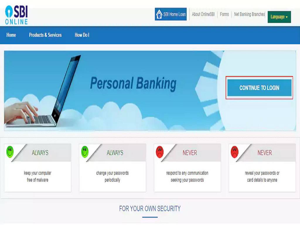 SBI's online net banking services