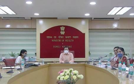 Union Health Secretary Rajesh Bhushan chaired a meeting with all States and UTs. (Pic credit: PIB)