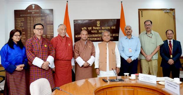 Loknath Sharma, Bhutan's Minister of Economic Affairs met Narendra Singh Tomar, Union Minister of Agriculture and Farmers Welfare