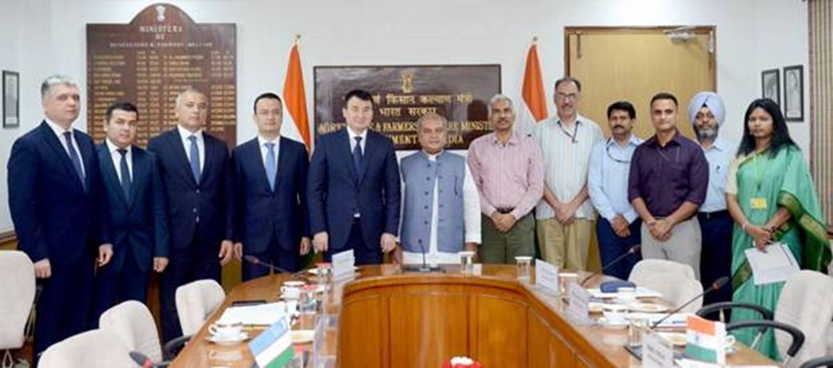 Deputy Prime Minister of Uzbekistan, Jamshid Khodjayev, met with the Union Minister of Agriculture and Farmers Welfare, Narendra Singh Tomar