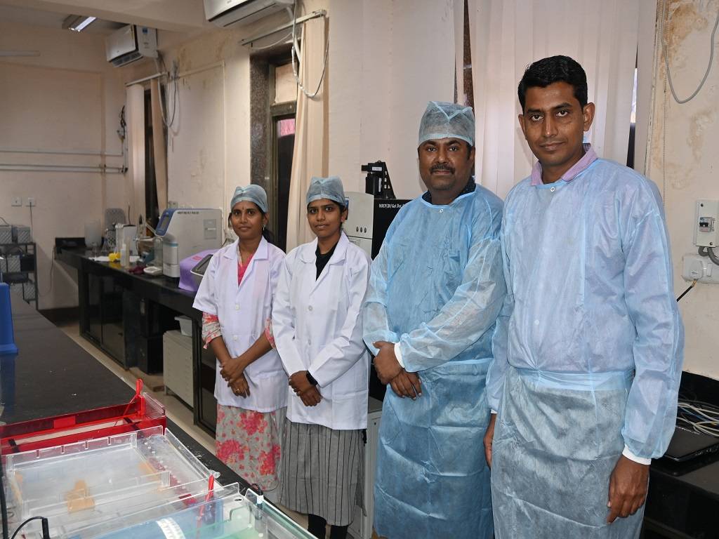 Team of ICAR-NRCP scientists involved in deciphering pomegranate genome right to left- Dr. P.G. Patil, Dr. N.V. Singh, Dr. Roopa Sowjanya P. and Dr. Shilpa Parashuram