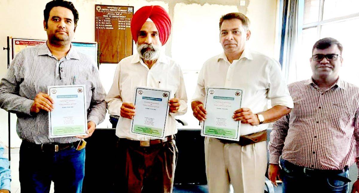 Dr Parkash Singh Brar, Director Extension Education released a compendium on pork processing and value addition developed by the department faculty for this training programme.