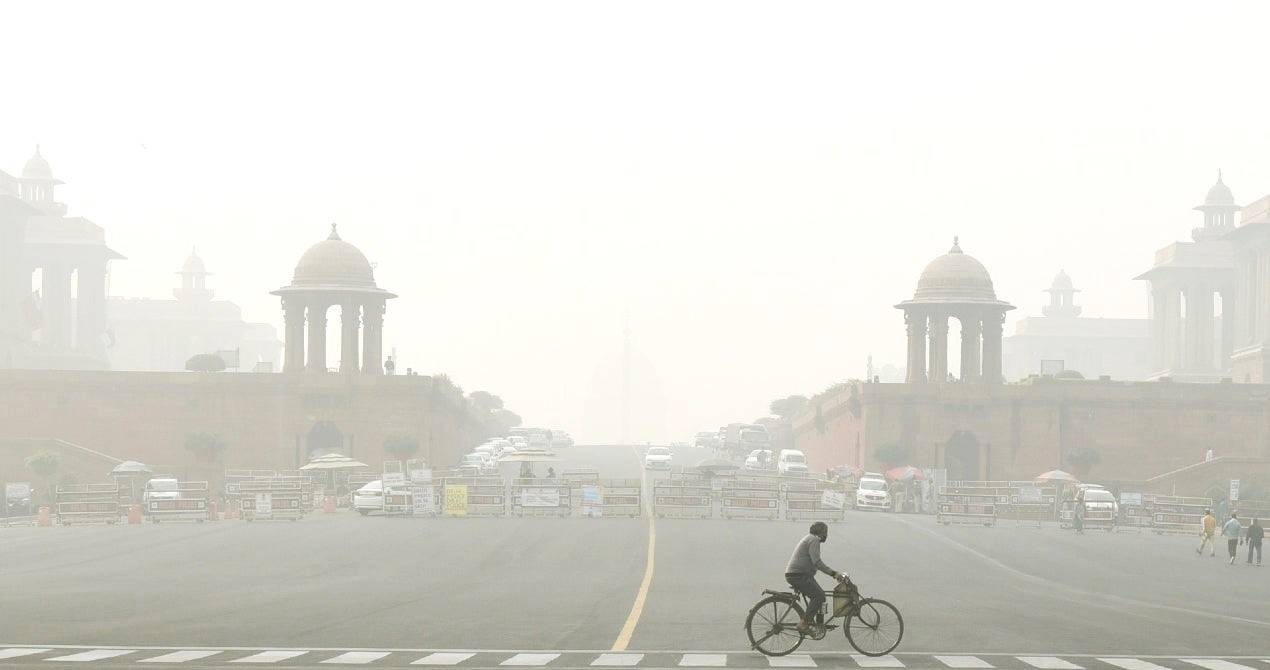 The air quality in Delhi is improving, but it is still very poor.