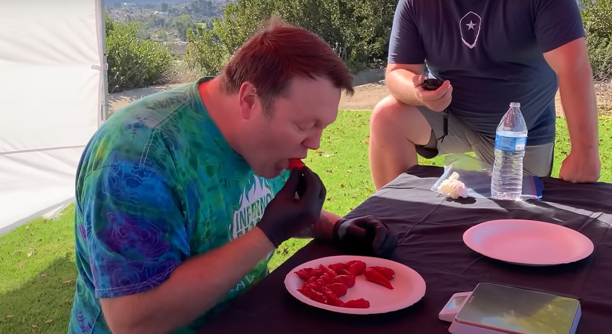 California resident Gregory Foster broke his own record by eating 10 Carolina Reaper chillies in just 33 Seconds