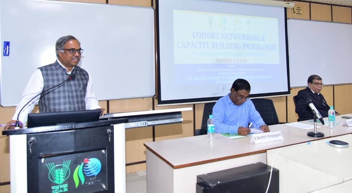 Dr. G. Venkateshwarlu, Joint Director, ICAR-NAARM, emphasised the critical importance of collaboration among organisations in strengthening Agri-startups.