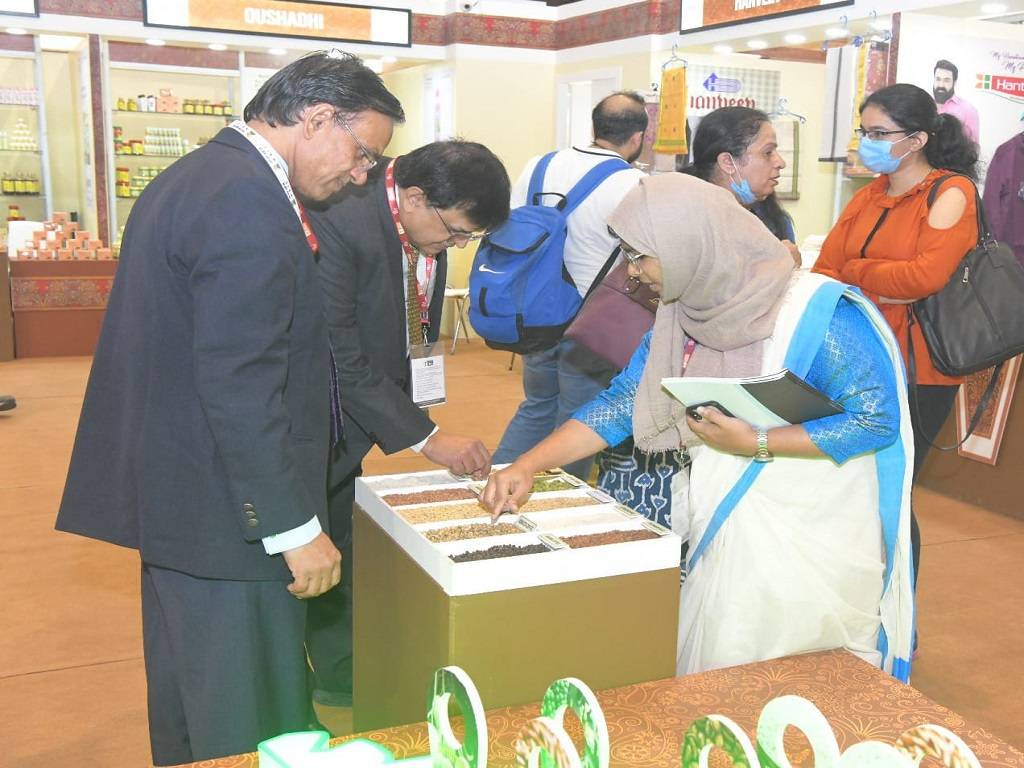 Kerala Pavilion showcasing spice & GI tag products during IIFT 2022