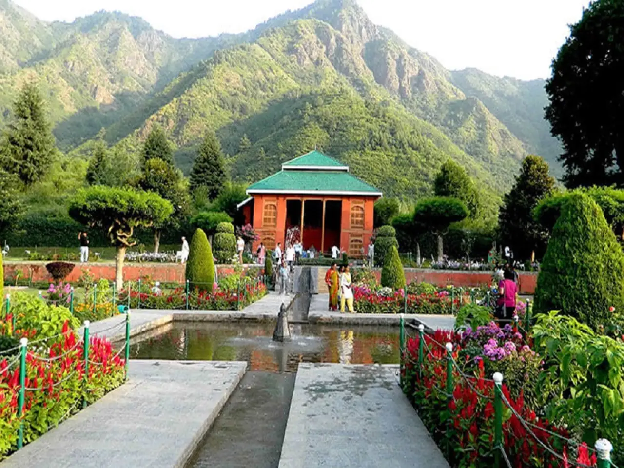 Shalimar Bagh is a Mughal garden in Srinagar, Jammu and Kashmir, India, linked through a channel to the northeast of Dal Lake.