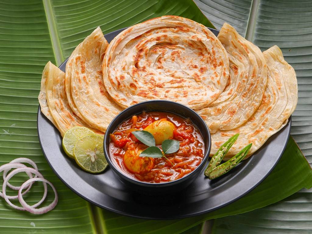 Parotta is a special type of bread famous in Kerala.