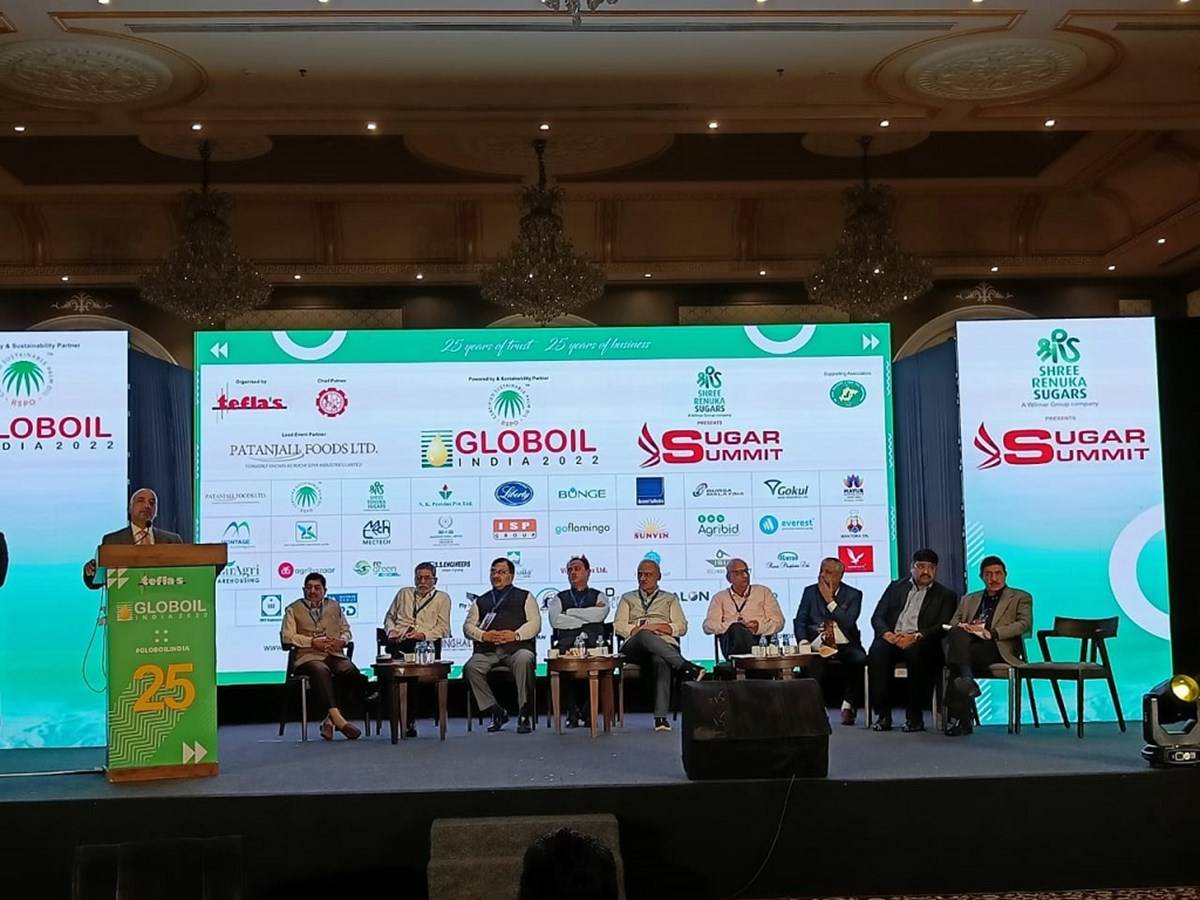 Panelists address the audience at the at ‘Globoil & Sugar Summit 2022’ in Goa