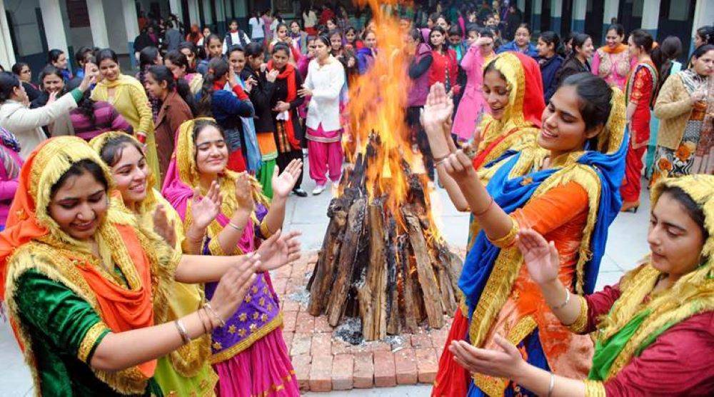 Walking around the bonfire on Lohri helps bring prosperity