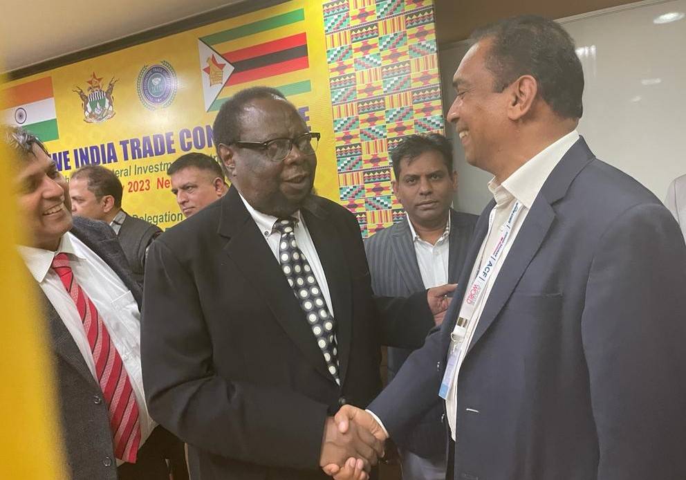 MC Dominic, Founder & Editor-in-Chief of Krishi Jagran and Agriculture World, meets with Zimbabwean dignitaries.