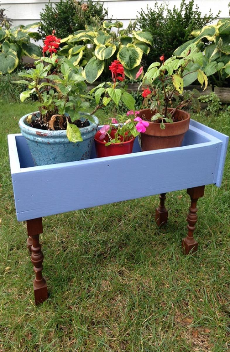 Upcycled dresser planter