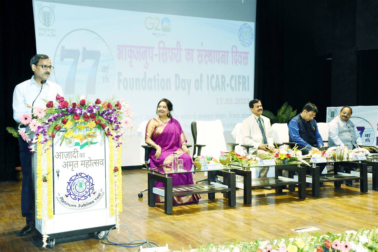 ICAR-CIFRI Celebrates 77th Foundation Day with Fishermen & Farmers, Honors Achievements in Fisheries Development
