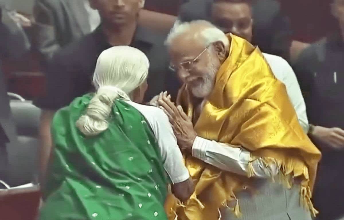 107-year-old organic farmer Padma Shri Pappammal with PM Modi
