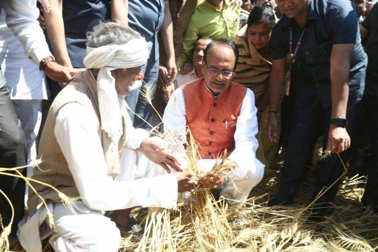 CM Chouhan promised farmers compensation of Rs 32,000 per hectare for crop losses of more than 50%