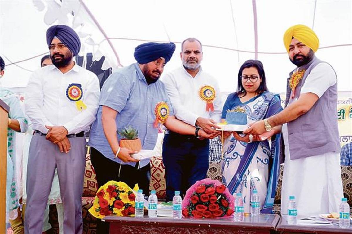 DC Surabhi Malik being felicitated during an awareness camp at Sahnewal on Wednesday